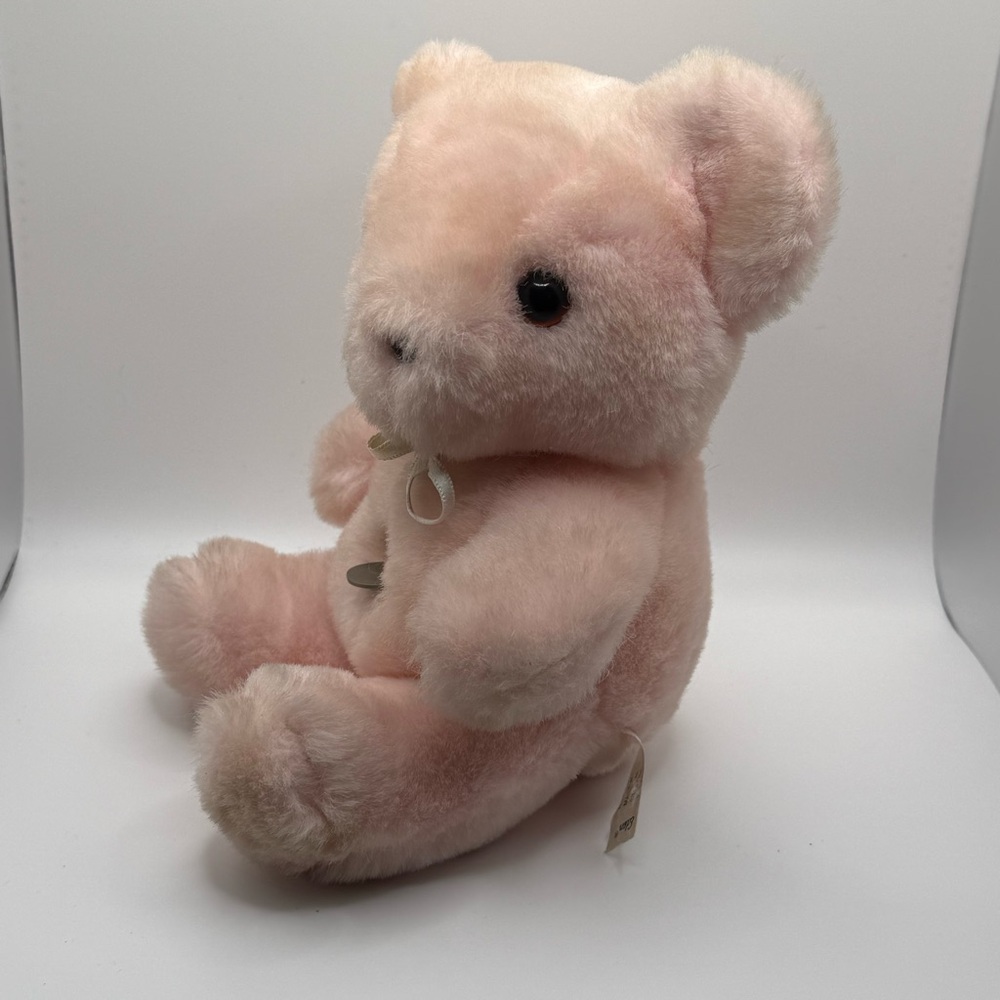 Vintage Pink Eden Musical Bear Wind Up Still Works Tested